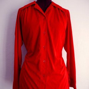 Vintage 70s bright orange Polyester shirt